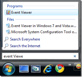 Opening Even Viewer in Vista or Windows7